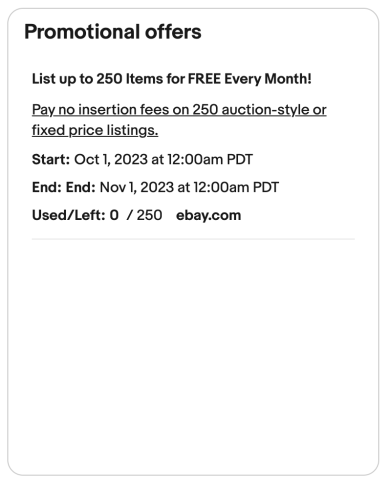 ebay 輸出 セラーハブ seller hub Promotional offers