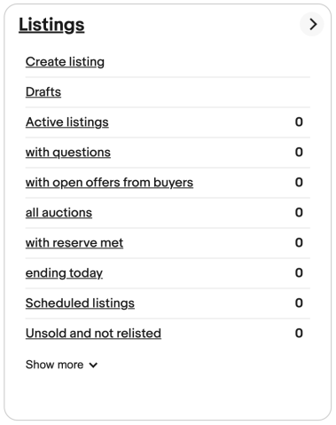 ebay 輸出 セラーハブ seller hub Listings