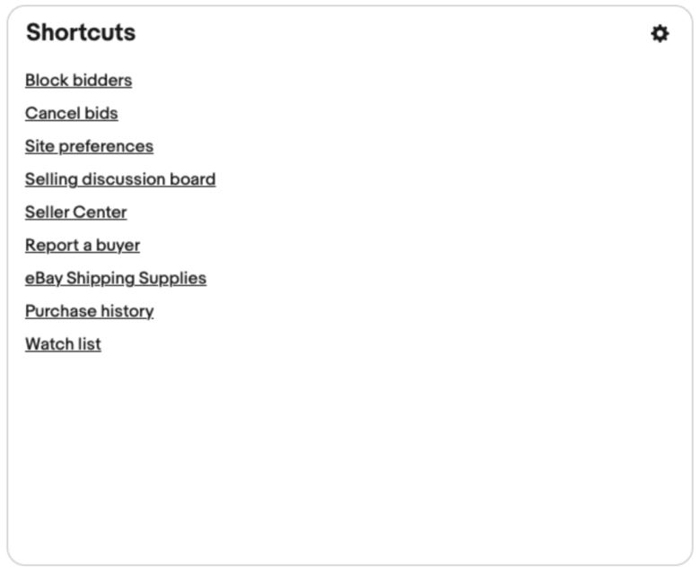 ebay 輸出 セラーハブ seller hub Shortcuts