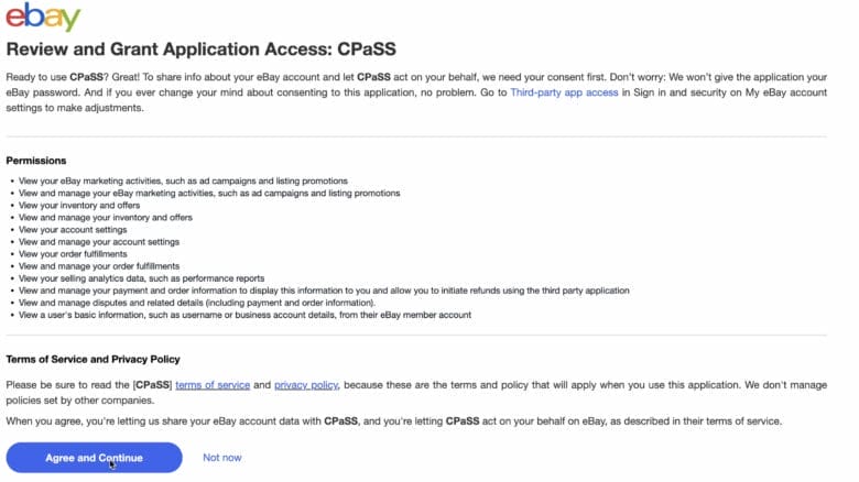 CPaSS ebay 発送