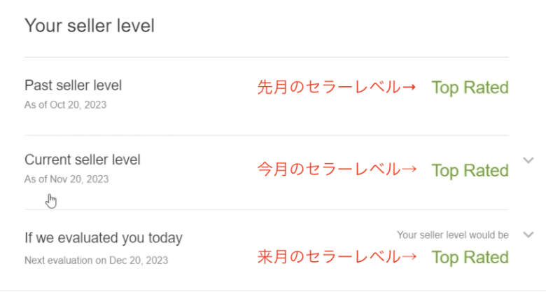 ebay セラーレベル　Top