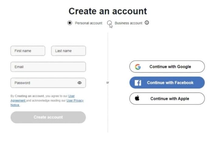 eBayアカウントを作成 画像