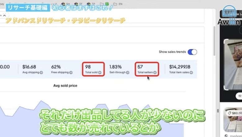 ebay　リサーチ　テラピーク