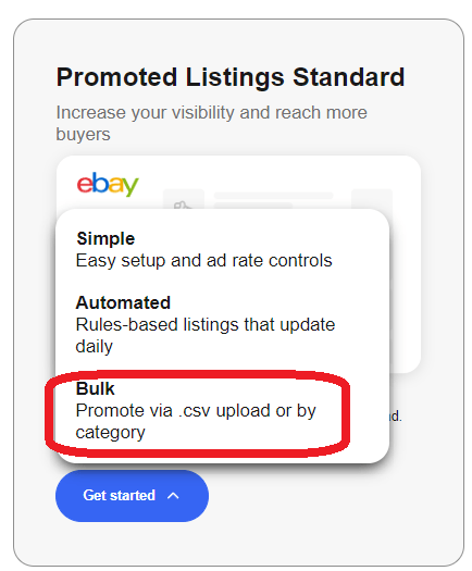 ebay 輸出 Promoted Listings プロモーテッドリスティング　画像