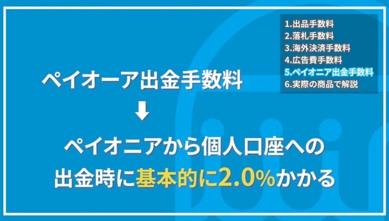 ペイオニア出金手数料 画像