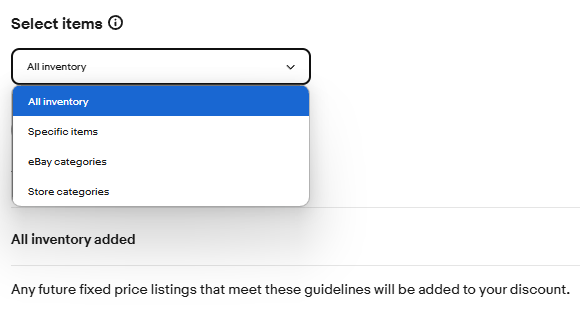 Item eligibility（割引する商品）を設定する 画像