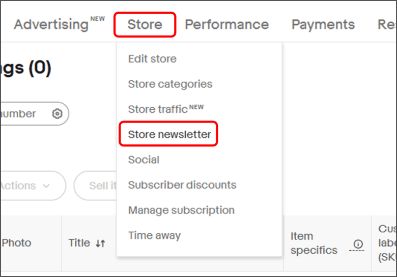 セラーハブにアクセス 画像