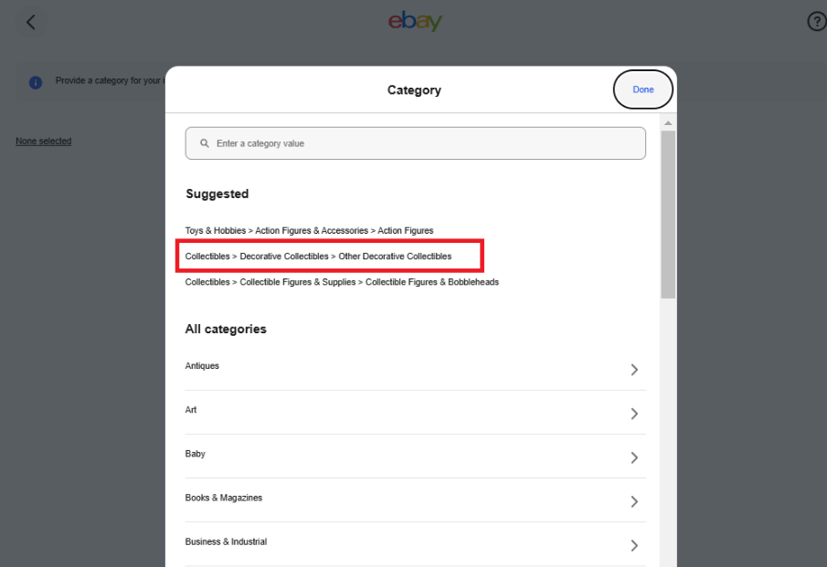 ebay　マルチバリエーション　出品