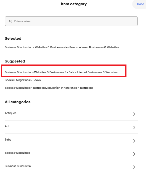 Suggestedからカテゴリー 画像