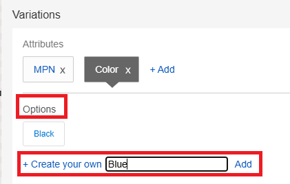 ebay　マルチバリエーション　出品