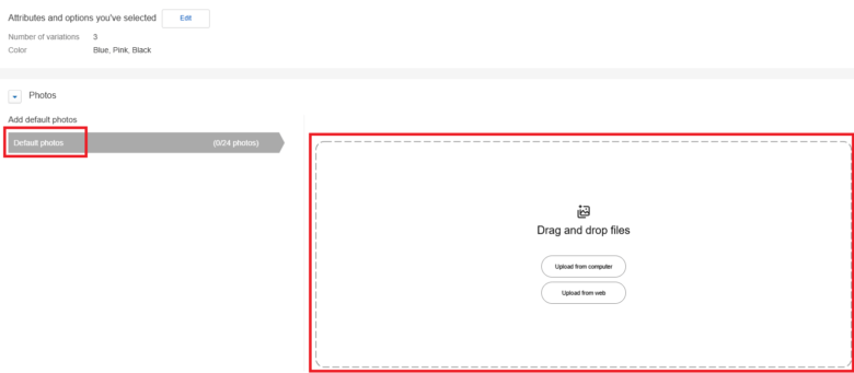 ebay　マルチバリエーション　出品