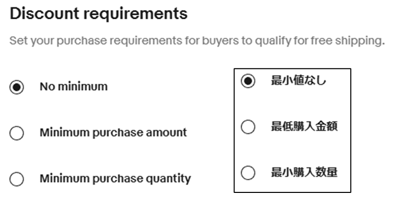 割引条件を設定する(日本語翻訳も併記します) 画像②