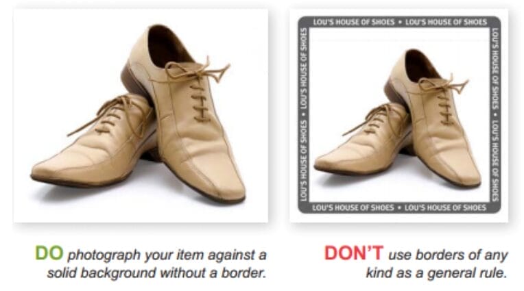 掲載する商品の画像に枠線をつけることは禁止 画像