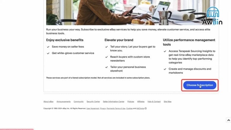 choose subscriptionをクリックする 画像
