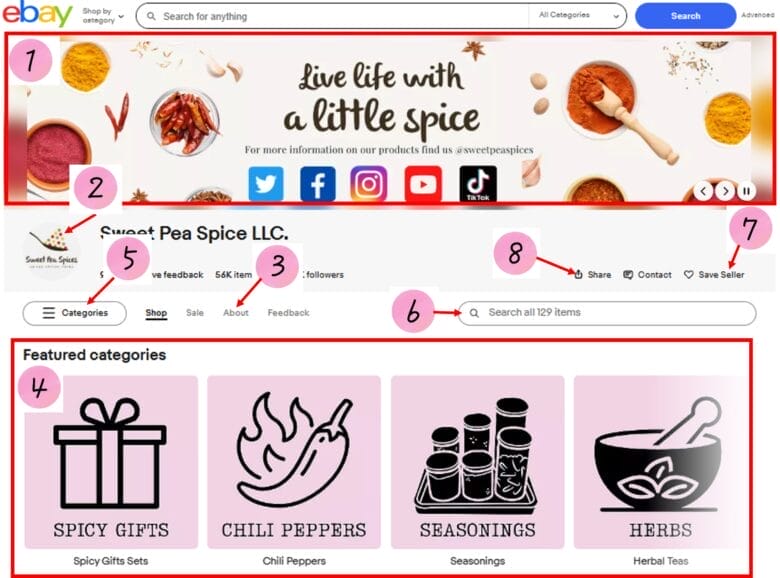 eBayストアの構成 画像