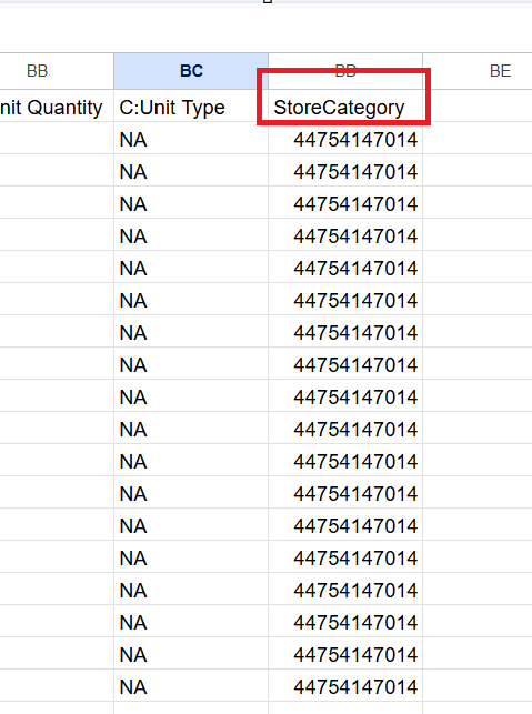CSV、またはスプレッドシートの行にStoreCategoryを追記 画像