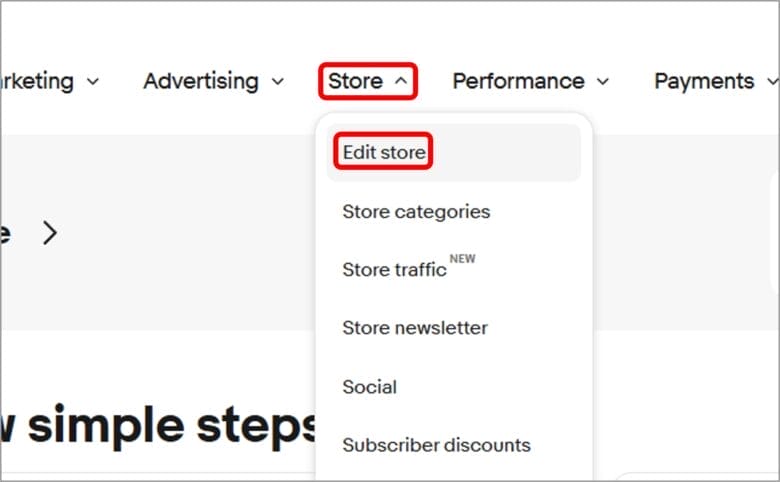 Edio store をクリックする 画像