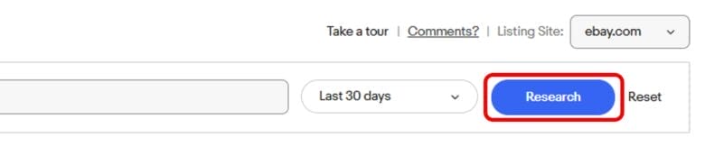 Research ボタンをクリックする