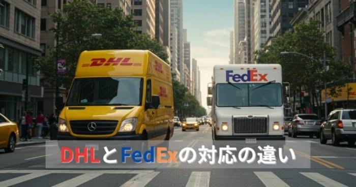 DHLとFedExの対応の違い 画像