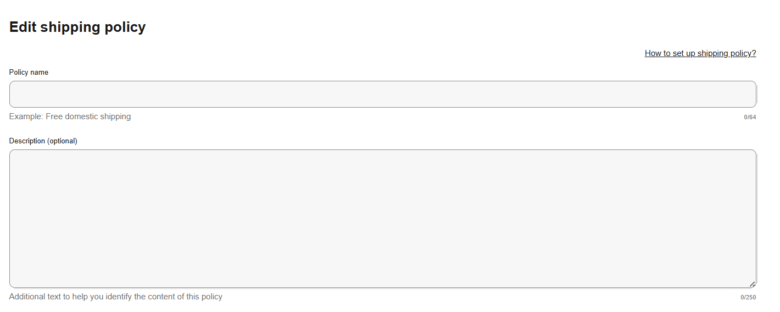 Edit shipping policy 画像