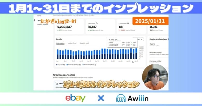 1月1～31日までのインプレッション 画像