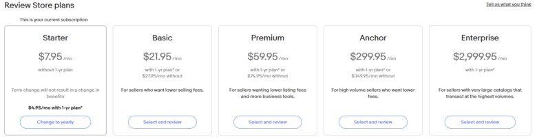 eBayストアプラン 画像