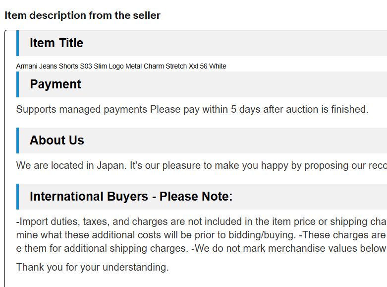 ebay ディスクリプションの画像