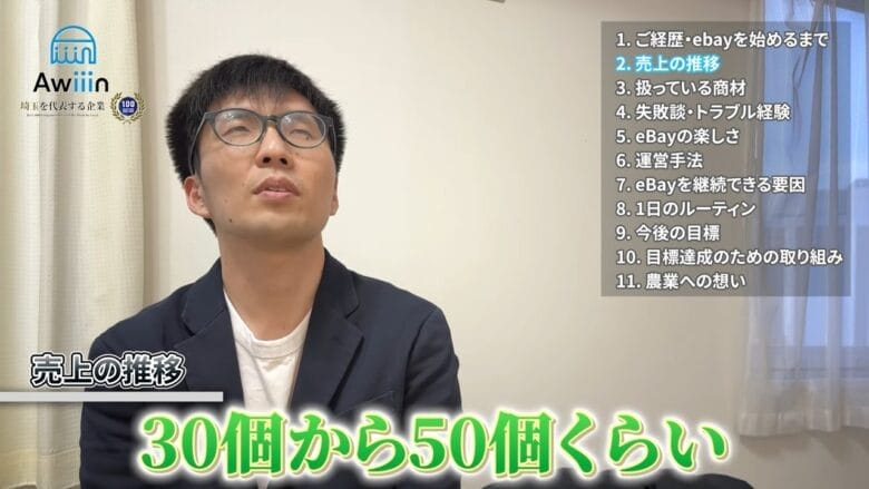 現在の販売個数は月30～50個 インタビュー画像
