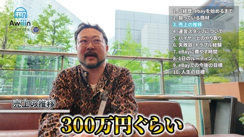 これまでの収益の推移 画像