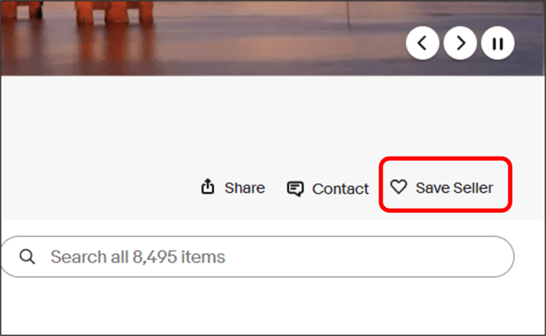 セラーのストア右側にある「Save Seller」をクリックするだけ 画像