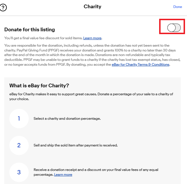 Charityの設定方法 画像②