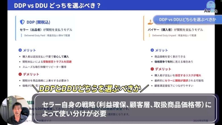 DDP vs DDU どちらを選ぶべきかは”セラーの戦略次第” 画像