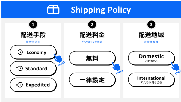 Shipping Policy（シッピングポリシー）画像