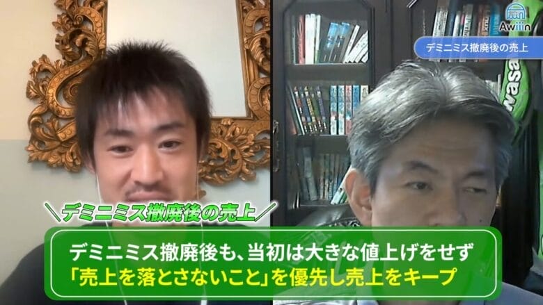 デミニミス撤廃後の売上　画像