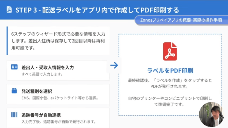 配送ラベルを印刷する　画像