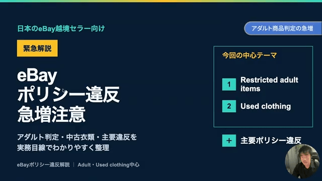 eBayポリシー違反が急増している理由　画像